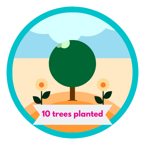10 trees planted badge