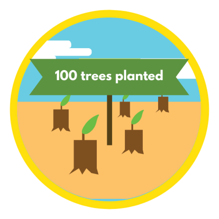 100 trees planted badge