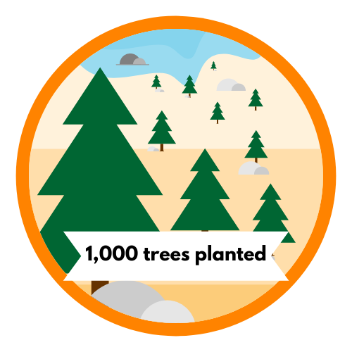 1000 trees planted badge