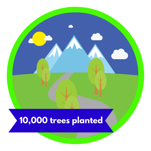 10000 trees planted badge