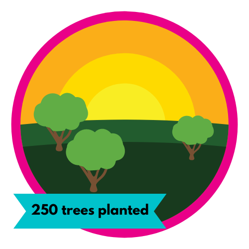 250 trees planted badge