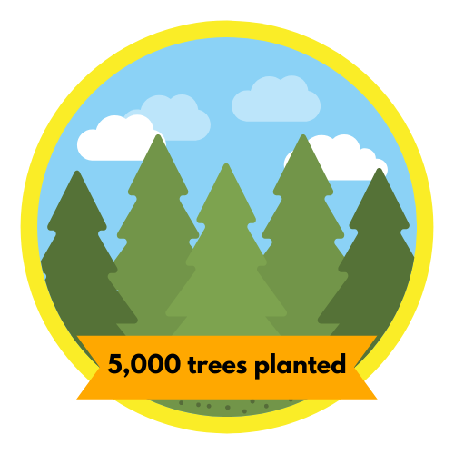5000 trees planted badge