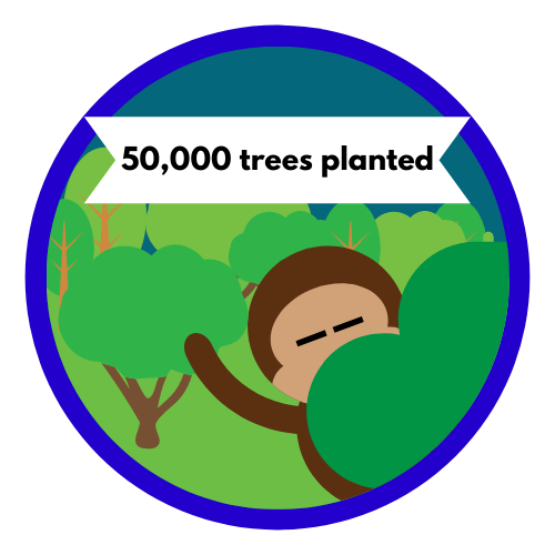 50000 trees planted badge